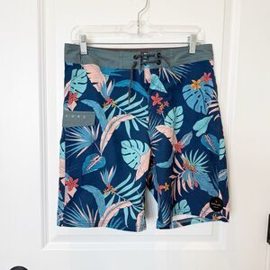 Rip Curl Teen Boys Floral Boardshorts Size 16 Hawaiian Print Resort Vacation 8in